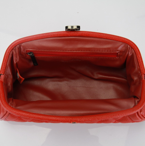 Fake Chanel Caviar Leather Mini Clutch Bags A35487 Red On Sale